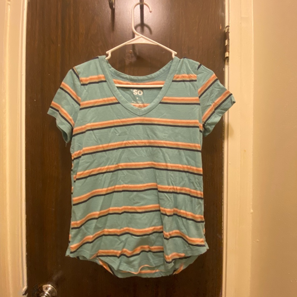 So Brand Juniors’ Colorful Striped T-Shirt